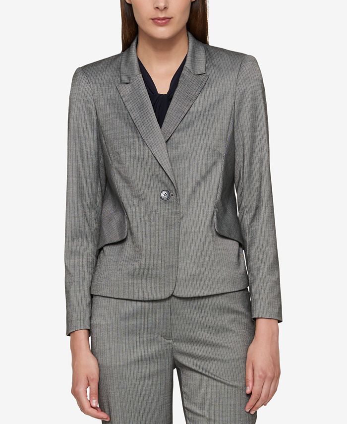 Tommy Hilfiger Pinstriped One-Button Jacket - Macy's