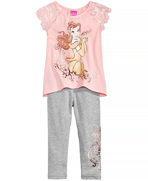 Disney Beauty And The Beast Belle 2 Pc Top Leggings Set Baby