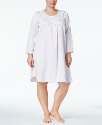 Miss Elaine - Plus Size Brushed Satin Nightgown