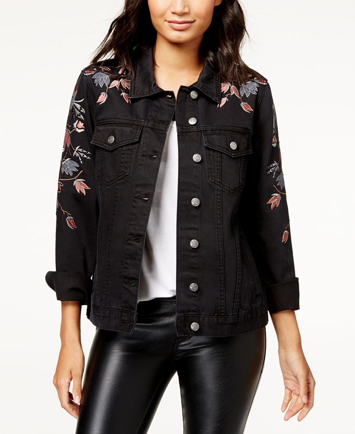 Free Heart Embroidered Denim Jacket Macy s
