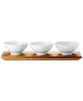 Rosenthal - Loft Three Bowl Set with Acacia Wood Platter