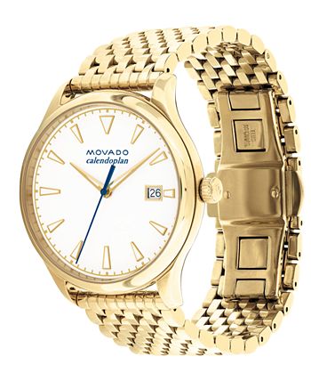 Movado Women s Swiss Heritage Series Calendoplan Gold Tone