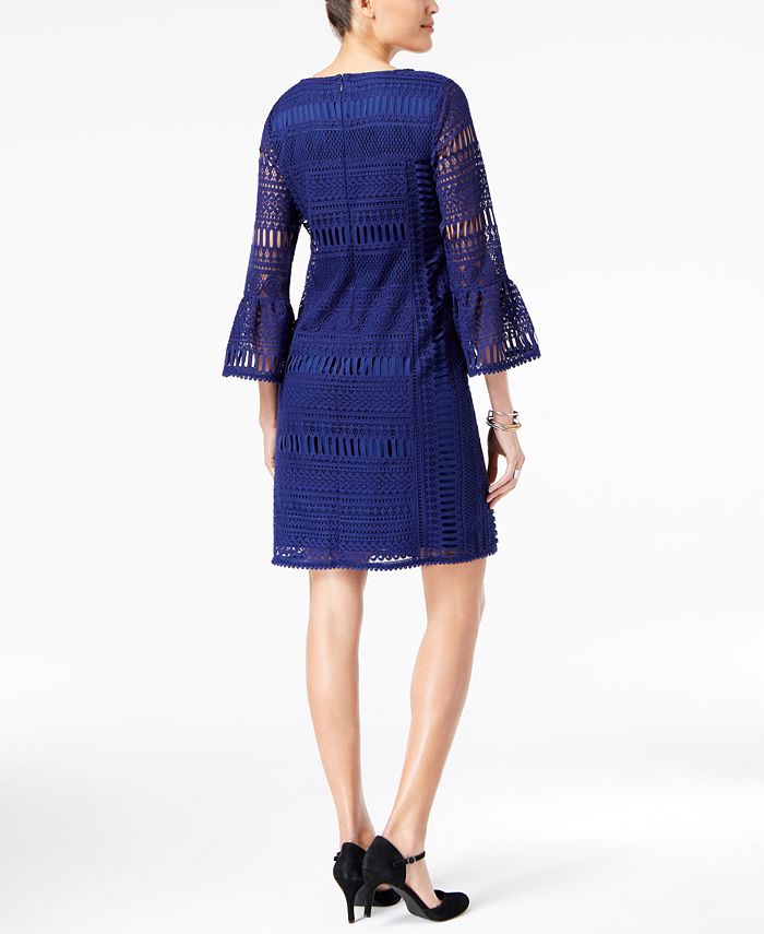 Alfani Petite Crochet BellSleeve Shift Dress, Created for Macy's Macy's