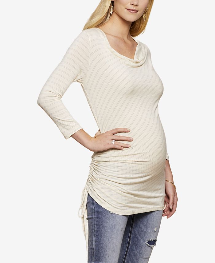 Jessica Simpson Maternity Cowl-Neck Ruched Top - Macy's