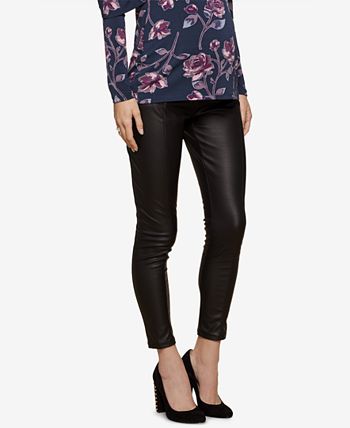 Jessica Simpson Maternity Faux Leather Skinny Pants - Macy's