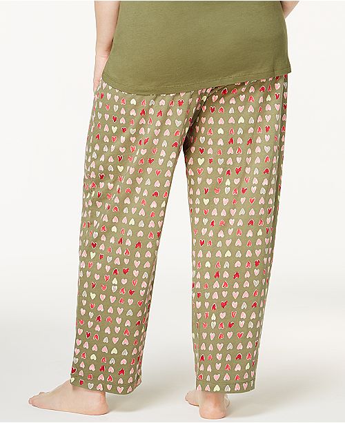 Hue Plus Size HeartPrint Cotton Pajama Pants & Reviews Bras, Panties