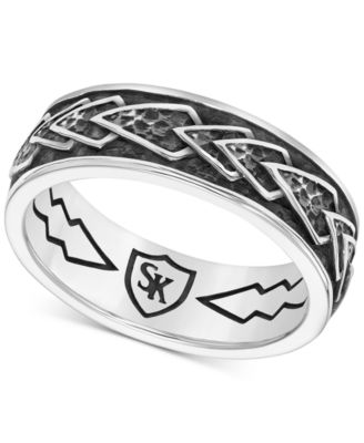 Scott Kay - Men's Engraved Chevron Band in Sterling Silver