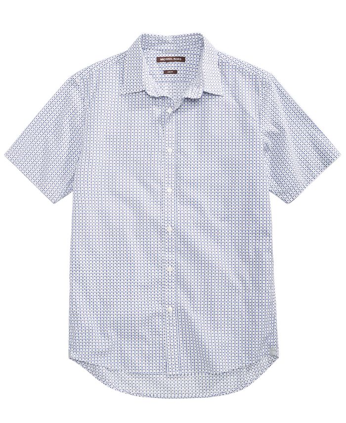 Michael Kors Men's Slim-Fit Geo-Print Shirt - Macy's