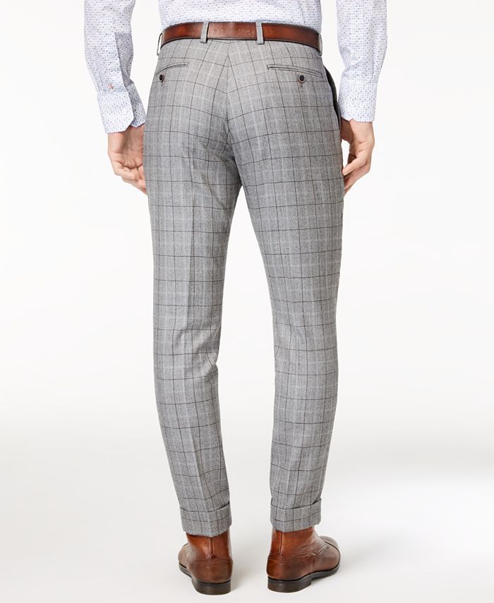 black windowpane pants