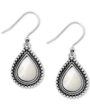 image of Lucky Brand Silver-Tone Imitation Pearl Drop Earrings