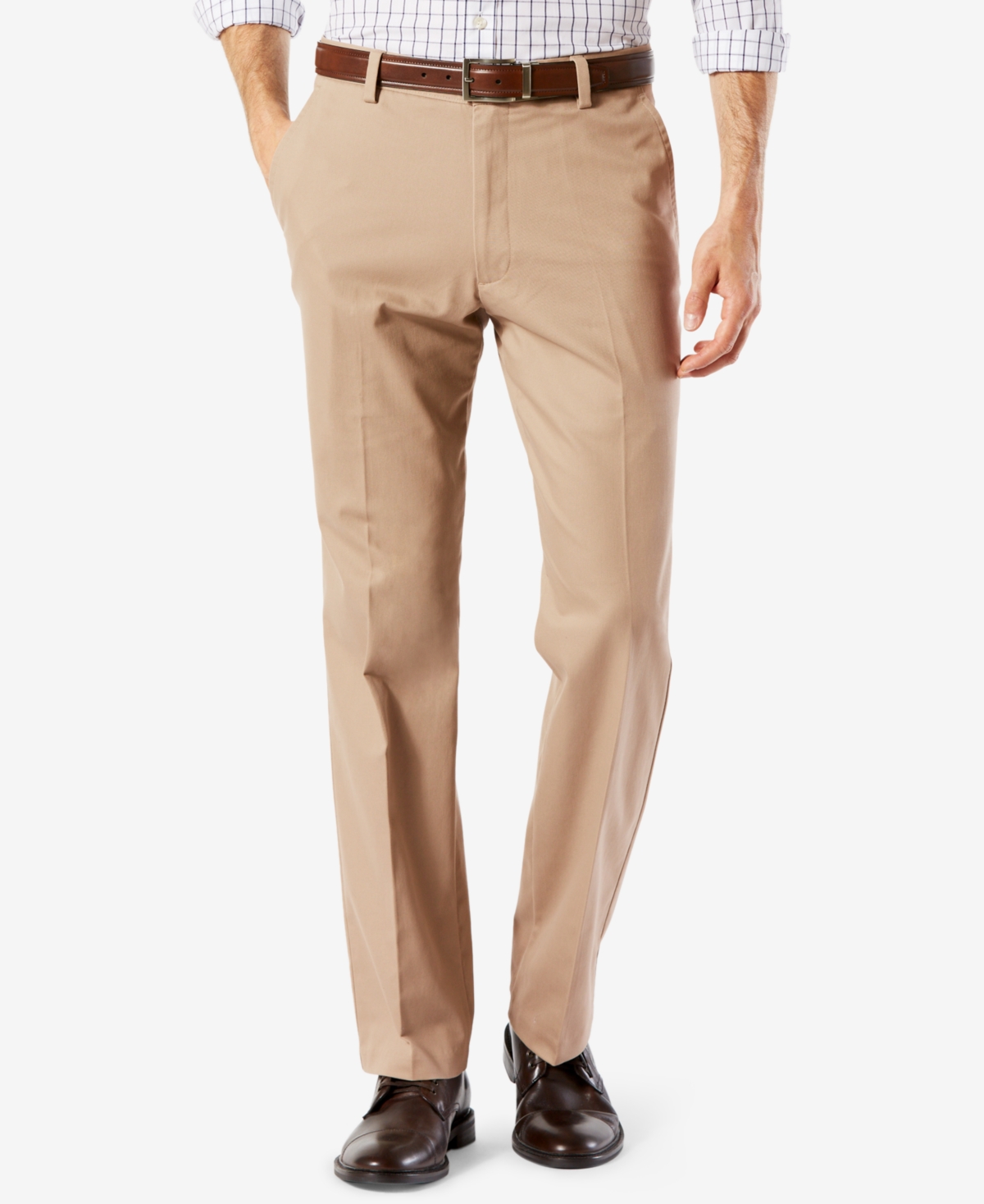 Men's Easy Straight Fit Khaki Stretch Pants - Burma Grey