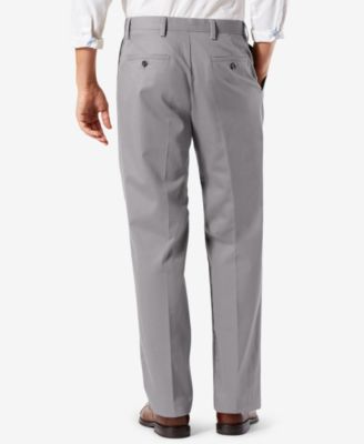Men's Easy Classic Pleated Fit Khaki Stretch Pants