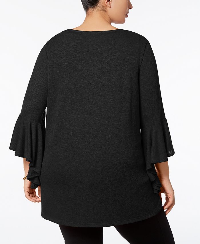 Alfani Plus Size Bell-Sleeve High-Low Sweater, Created for Macy's ...