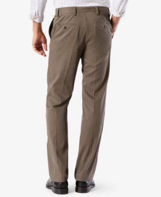 Men's Easy Classic Pleated Fit Khaki Stretch Pants