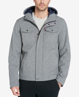 men's two pocket hooded trucker jacket