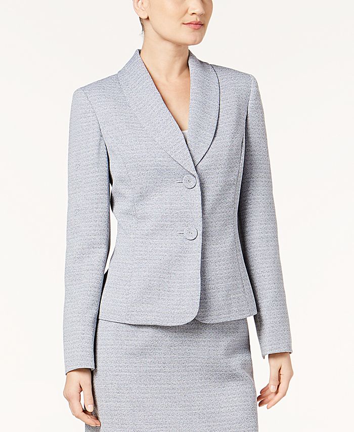 Le Suit Shawl-Collar Tweed Skirt Suit - Macy's