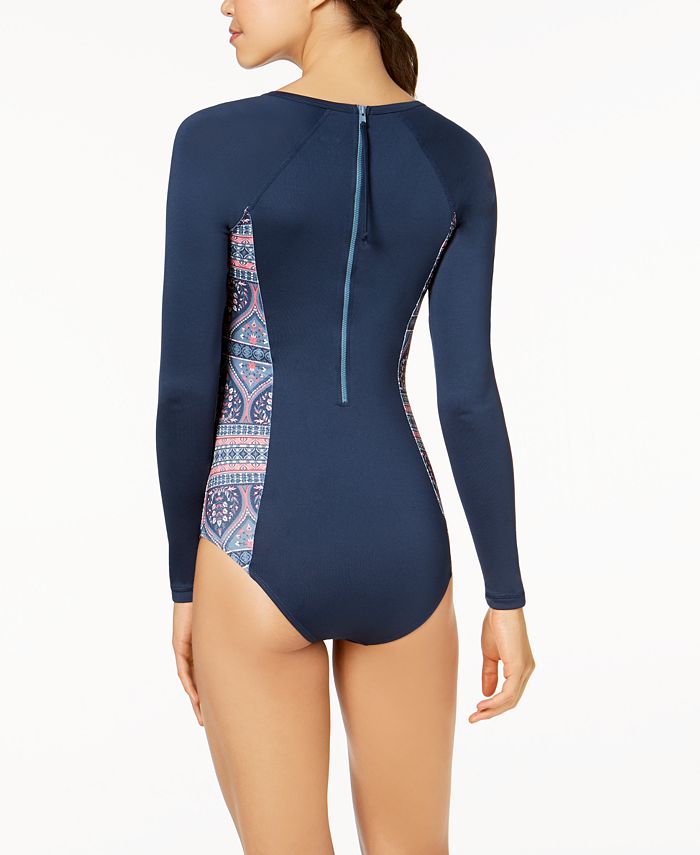 Roxy Aloha Long Sleeve Cheeky One Piece Swimsuit Macys 