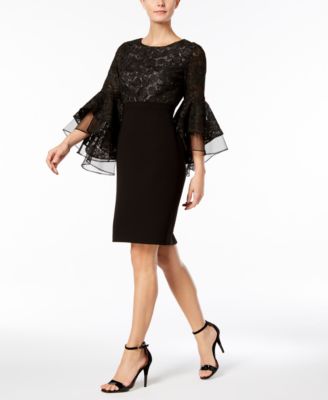 calvin klein lace bell sleeve sheath dress