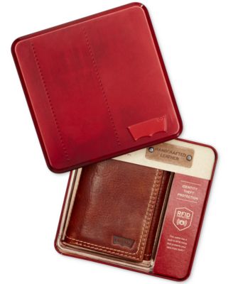 levi's trifold leather wallet