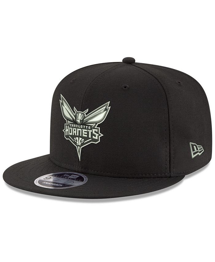 New Era Charlotte Hornets Black on Shine 9FIFTY Snapback Cap - Macy's