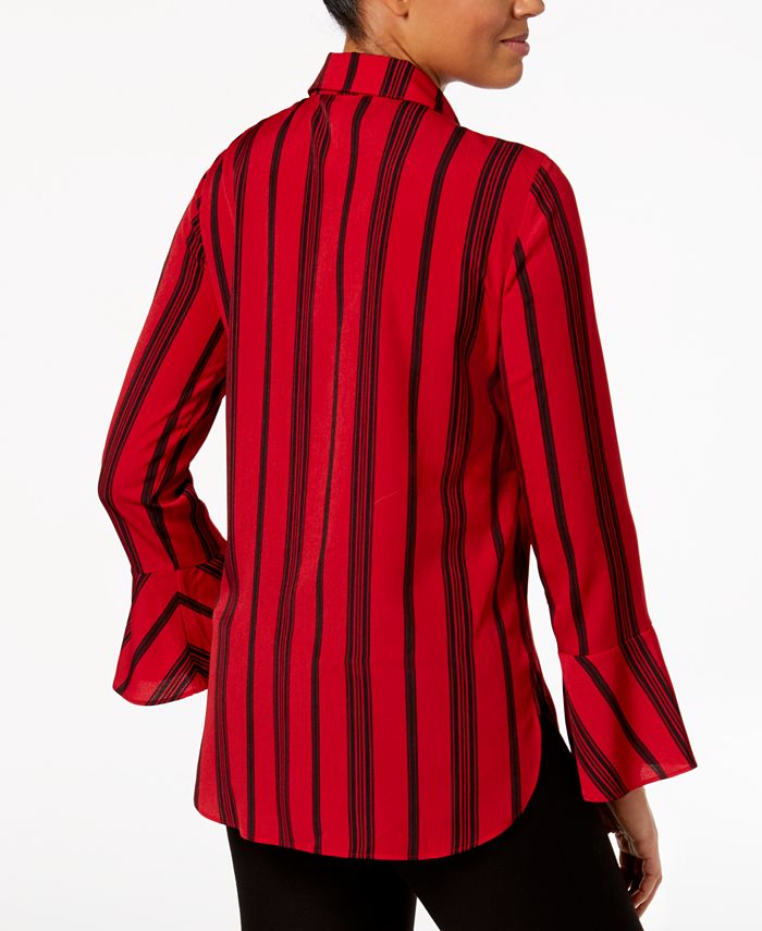 NY Collection Printed BellSleeve Blouse Macy's