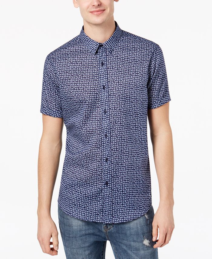 American Rag Men's Scattered Triangles Shirt, Created for Macy's - Macy's