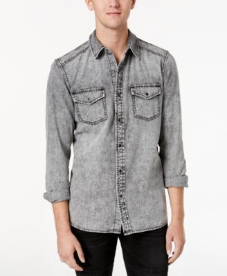 GUESS - Men's Acid-Wash Denim Shirt