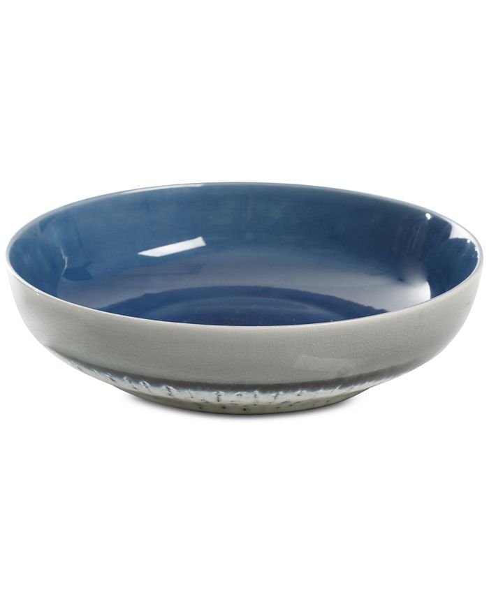 Gibson Laurie Gates Gibson Elite Reactive Glaze Blue Pasta Bowl