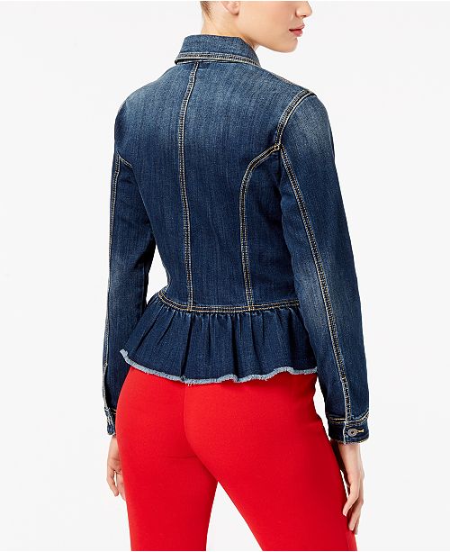 INC International Concepts I.N.C. Ruffled Denim Jacket, Created for