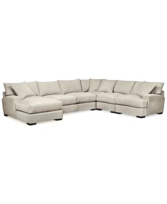 CLOSEOUT! Rhyder 5-Pc. Fabric Sectional Sofa with Chaise, Created for Macy's