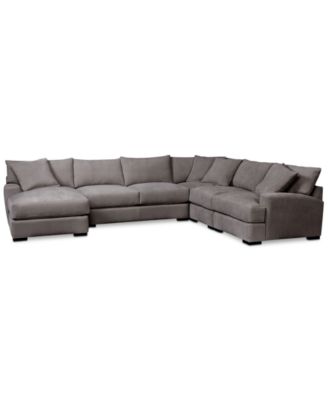 CLOSEOUT! Rhyder 5-Pc. Fabric Sectional Sofa with Chaise, Created for Macy's