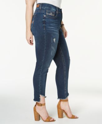 Seven7 Jeans Trendy Plus Size Ripped Skinny Jeans
