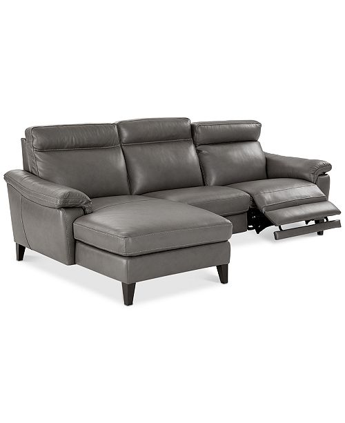 Furniture Pirello Ii 3 Pc Leather Sectional Sofa With Chaise 1