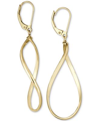 Italian Gold Polished Oval Drop Earrings in 14k Gold - Macy's