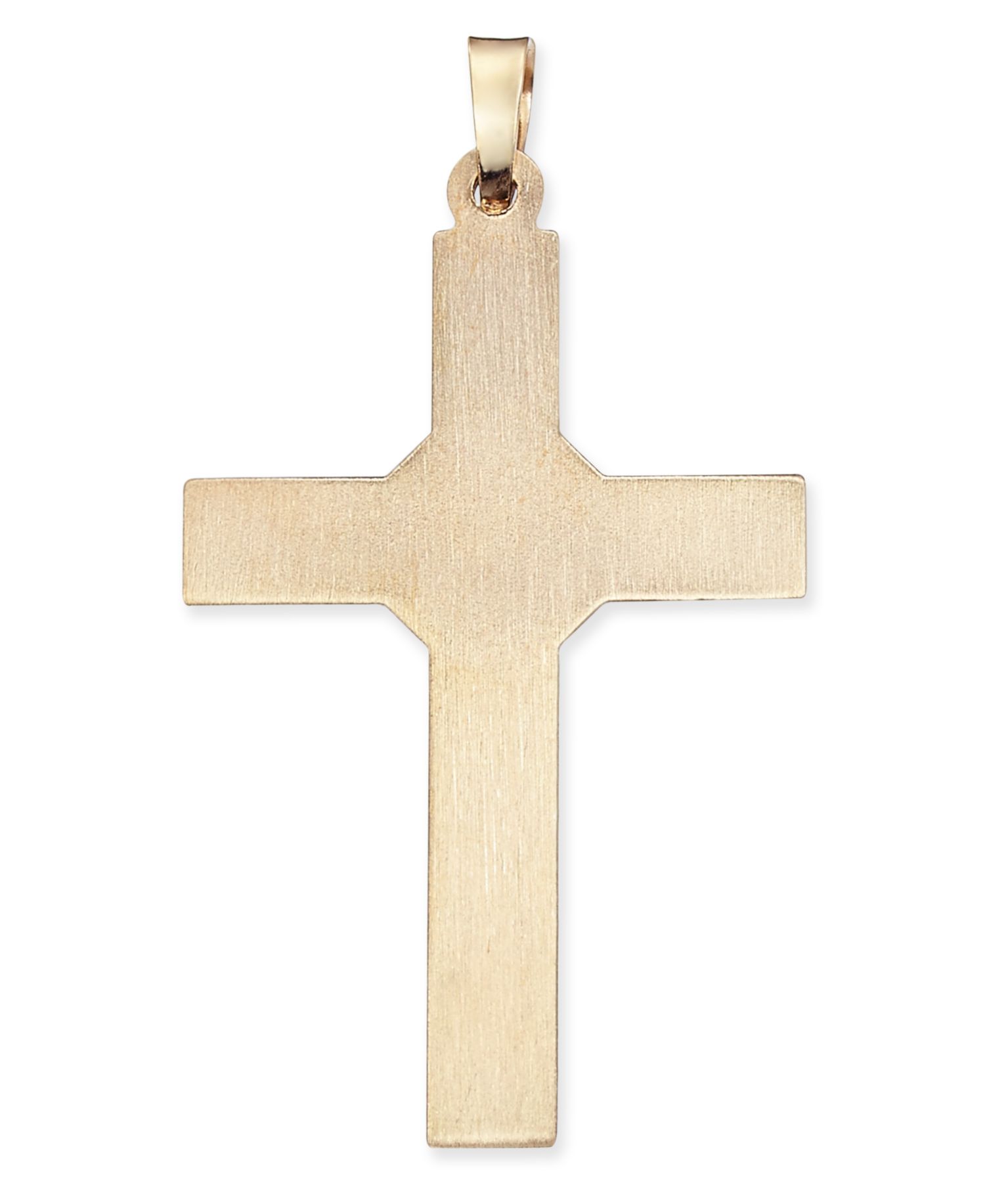 Ridged Cross Pendant in 14k Gold