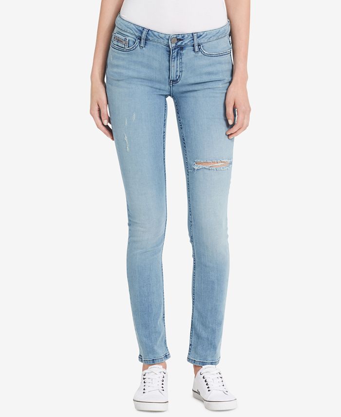 Calvin Klein Jeans Ripped Skinny Jeans & Reviews - Jeans - Women - Macy's