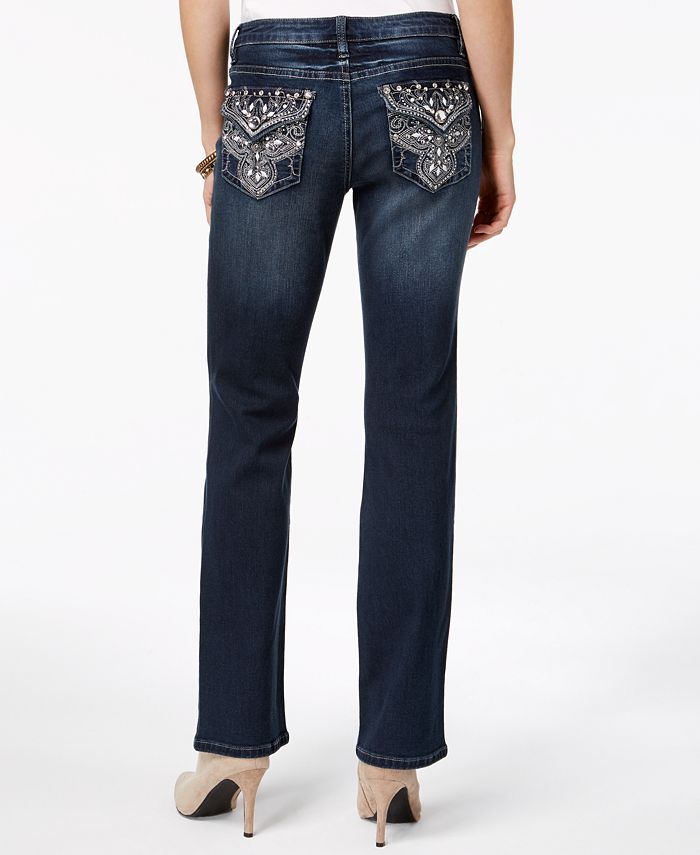 Earl Jeans Juniors' Embellished-Pocket Flare-Leg Jeans - Macy's