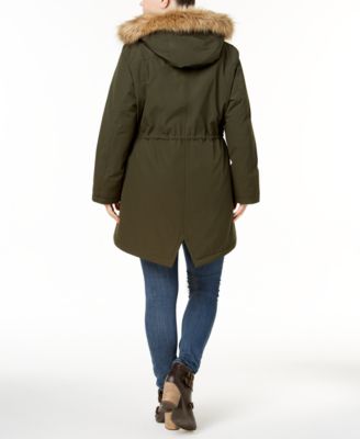 plus size fur trimmed parka