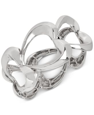 Robert Lee Morris Soho - Silver-Tone Heart Link Stretch Bracelet