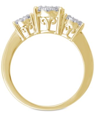 Diamond Three Stone Engagement Ring (3/4 ct. t.w.) in 14k White, Yellow or Rose Gold