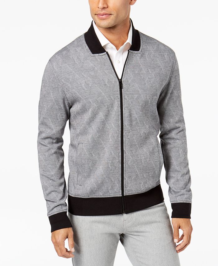 Alfani Men's Reverse Chevron Knit Jacket, Created for Macy's & Reviews ...