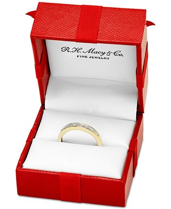 Macy's - Diamond Baguette Gold Band (1/7 ct. t.w.) in 14k Gold, Rose Gold or White Gold