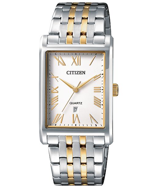 citizen chronograph men's two tone bracelet watch
