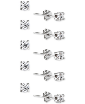 image of Giani Bernini 5-Pc. Set Cubic Zirconia Stud Earrings, Created for Macy-s