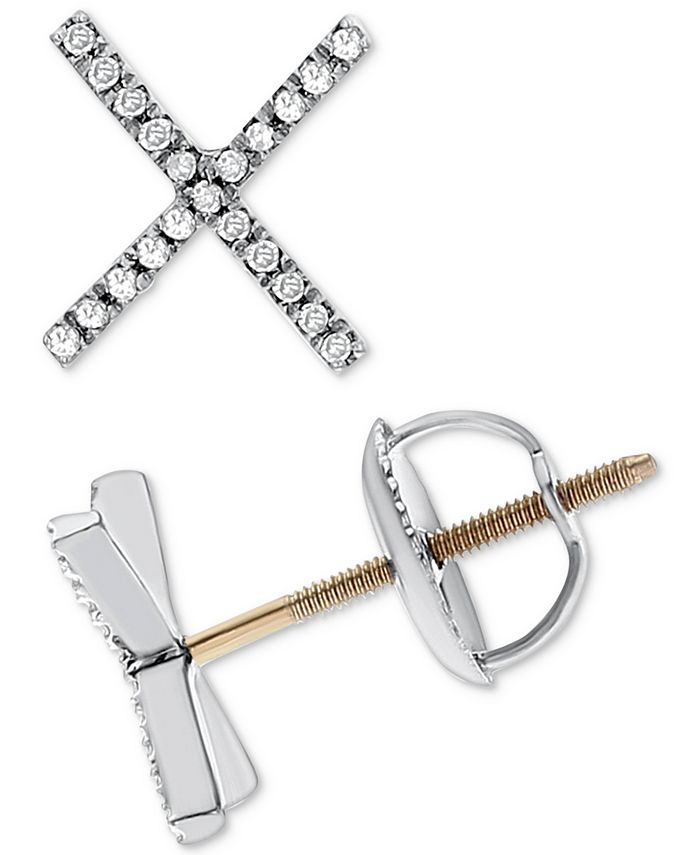 Macy's screw shop back diamond earrings