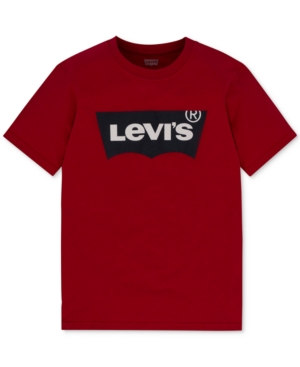 Shop Levi's Big Boys Batwing Logo Crewneck Jersey T-shirt In Team Red