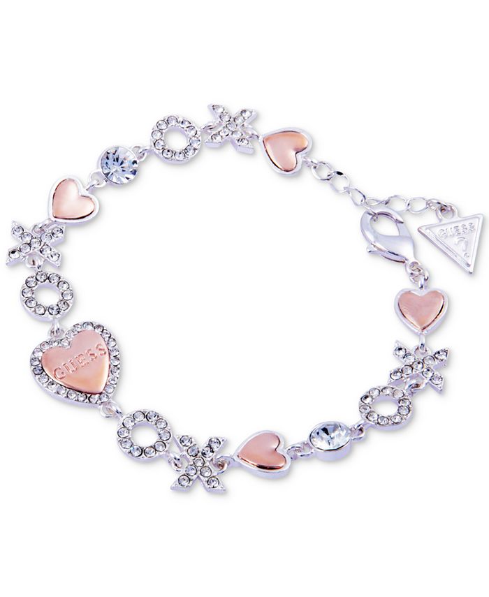GUESS TwoTone Crystal, XO & Heart Bracelet Macy's
