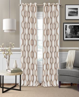 Elrene Renzo Ikat Linen Blackout Curtain Collection In Slate Gray