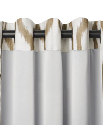 Renzo Ikat Geometric Linen Room Darkening Window Curtain