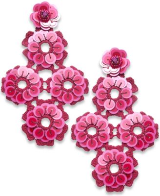 kate spade new york - Colored Stone, Sequin, Bead & Fabric Flower Drop Earrings